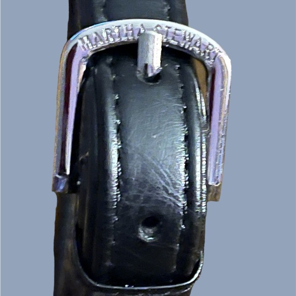 Black Martha Stewart Faux Leather Dog Collar - Picture 2 of 4